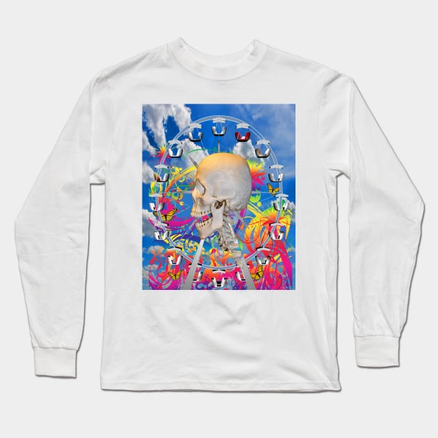 Fairground Skull Long Sleeve T-Shirt by icarusismartdesigns